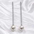 Tennis Pearl Drop Earrings