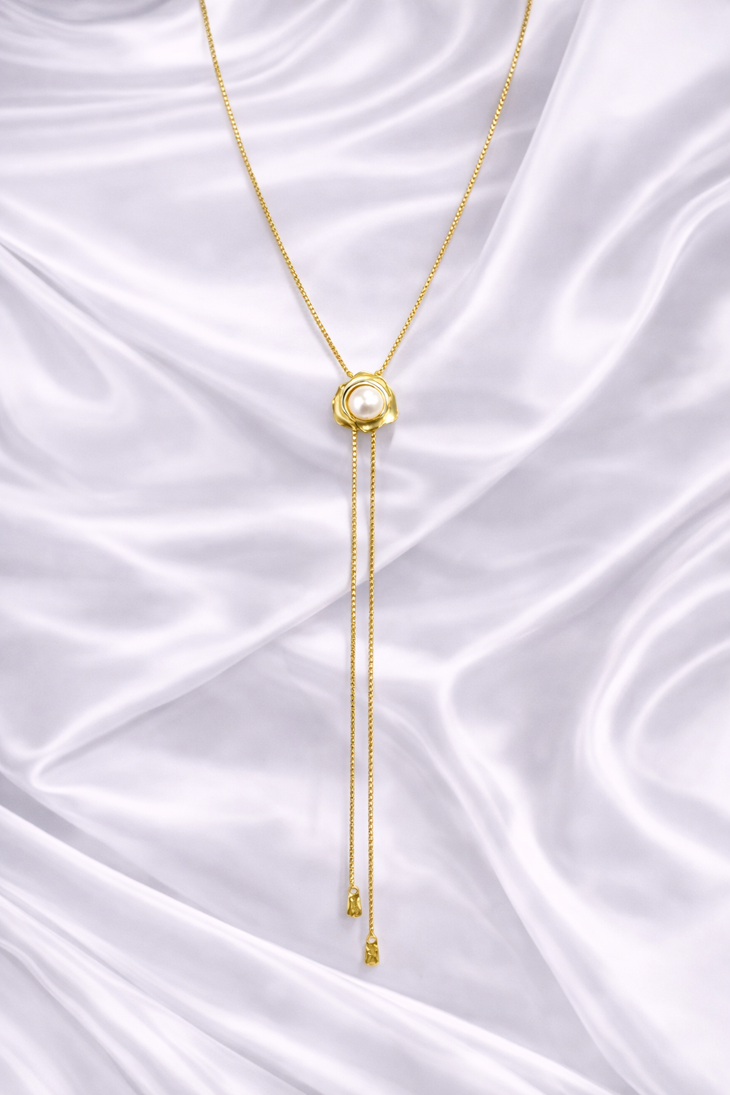 Adjustable Flower Pearl Necklace