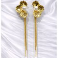 Golden Petal Drop Earrings