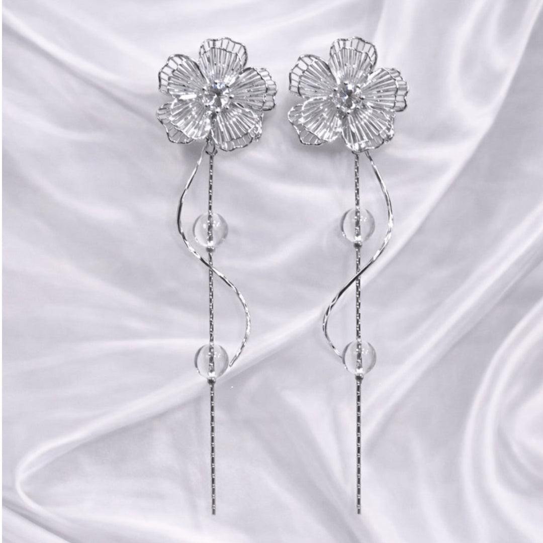 Crystal Bloom Drop Earrings